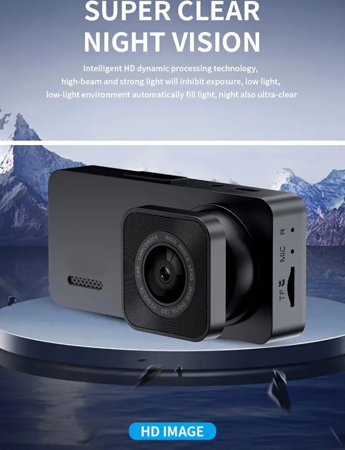 New In Box 2Channel Dash Cam Front And Rear Inside, 1080P IR Night Vision,Loop Recording Car DVR Camera dual Lens With 2Inch IPS Screen 2Cameras Car D
