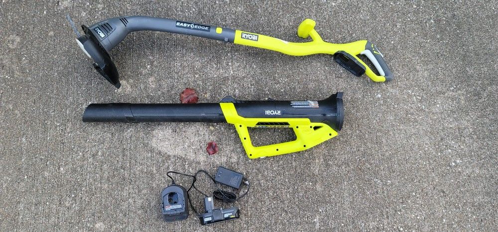 Ryobi One+ 18V Blower And Easy Edge String Trimmer