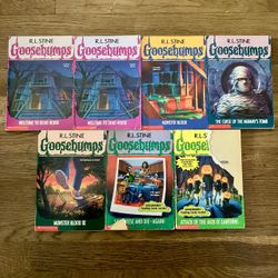 Vintage Goosebumps RL Stine 90’s Book Lot Bundle 7 Dead House Monster Blood Mummy Say Cheese JackOLantern
