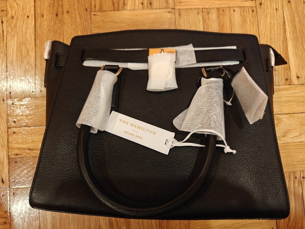 Brand New Michael Kors Hamilton Large Satchel Black Handbag