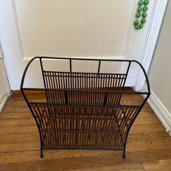 Vintage Bamboo Magazine Rack