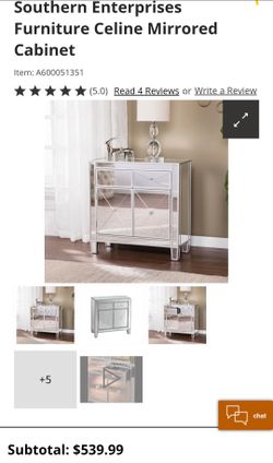 Two Southern Enterprises Celine Mirrored Cabinet