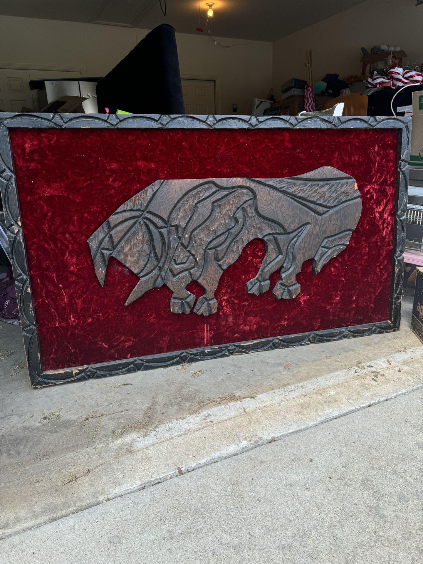 Vintage Rhino Wooden Frame