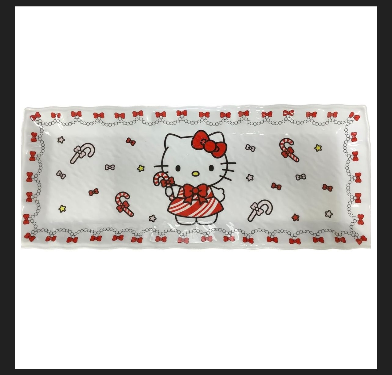 Hello Kitty Christmas Tray. Candy Cane. 19 Inch. New.