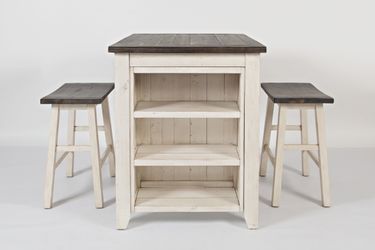 Madison County Vintage White 3pc Counter Set