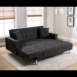 $360 Sectional Convert To Bed 96x61 Black Color