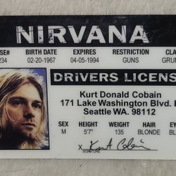 Nirvana Kurt Cobain Card