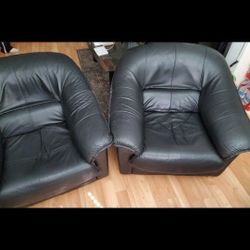 100% Leather IKEA Classic Cozy Comfy Armchair Set