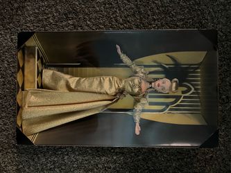 Collector Barbie Doll in Gold Art Deco Gown