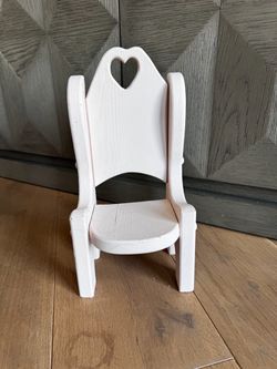 Miniature Wooden Chair with Heart Cutout