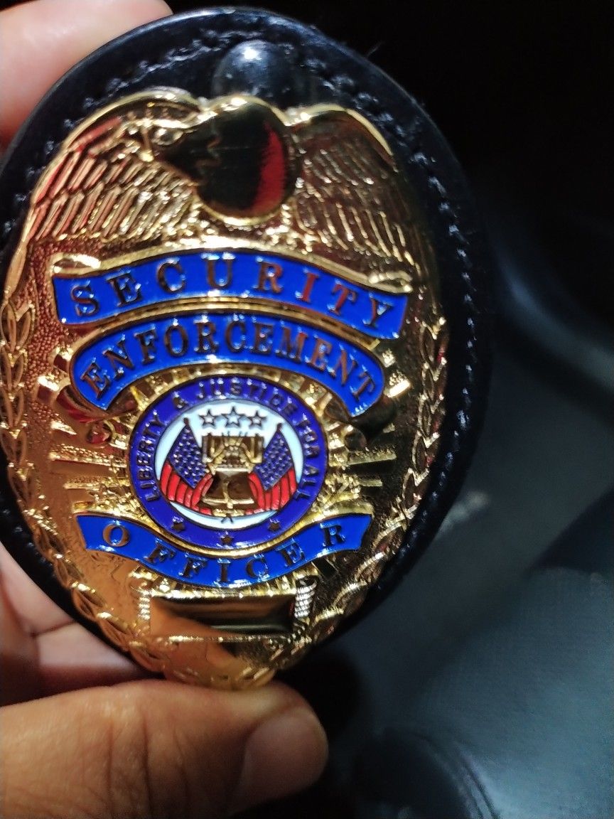 Gold Security Metal Badge