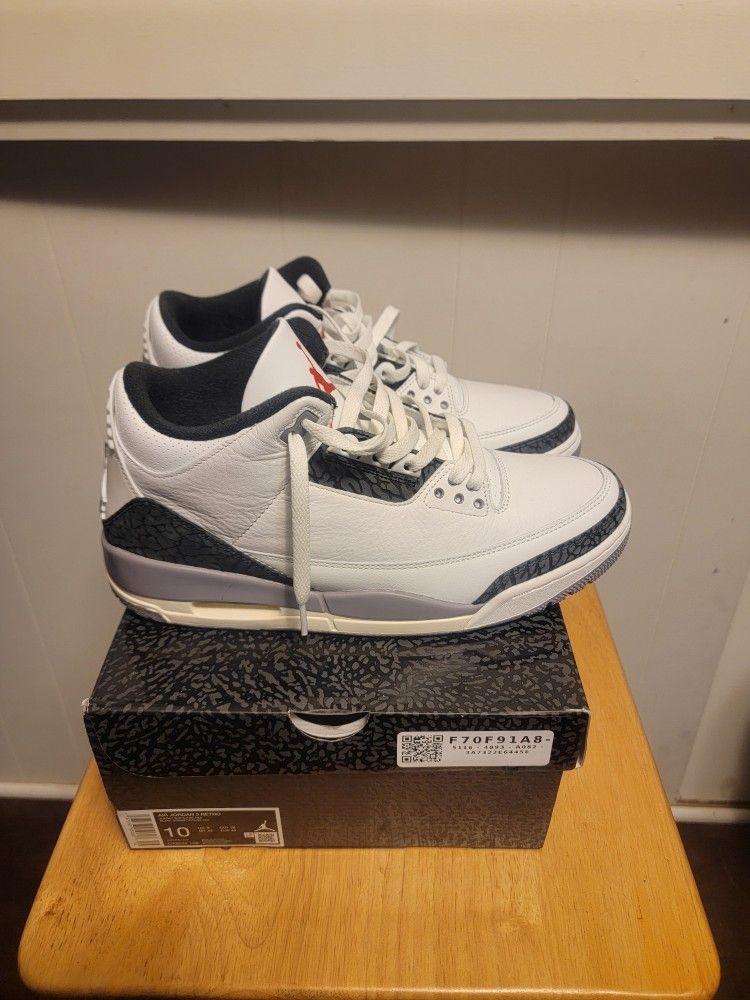 Jordan 3 Cement Gray Mens Size 10