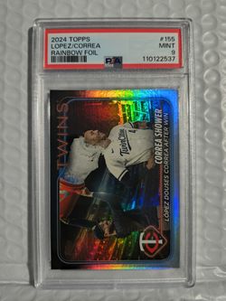 2024 Topps Lopez/ Carlos Correa Rainbow Foil #155 PSA 9
