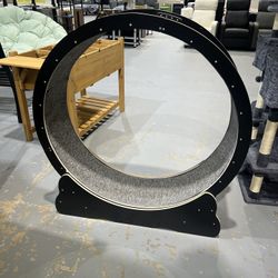 Cat Exercise Wheel, 43.3" Large Treadmill for Indoor Cats, Running Wheel With Detachable Carpet & Teaser for Running/Walking/Training, Suitable for Mo