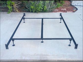 Queen Bed Frame with Center Beam and  Scratch Free Legs