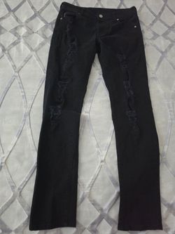 Armani Exchange Youth Distressed Black Skinny Jeans - Size 12A / 154cm