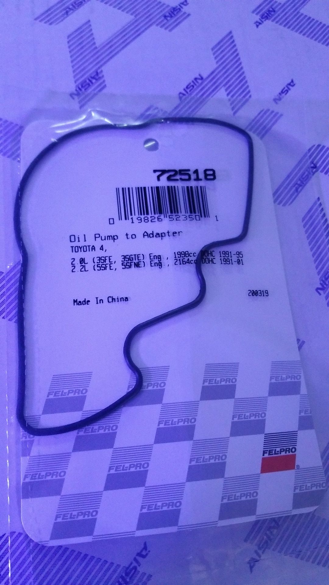 Free rav4 oil pump housing gasket