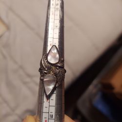 Sterling Silver And Mother Of Pearl Native Style Ring