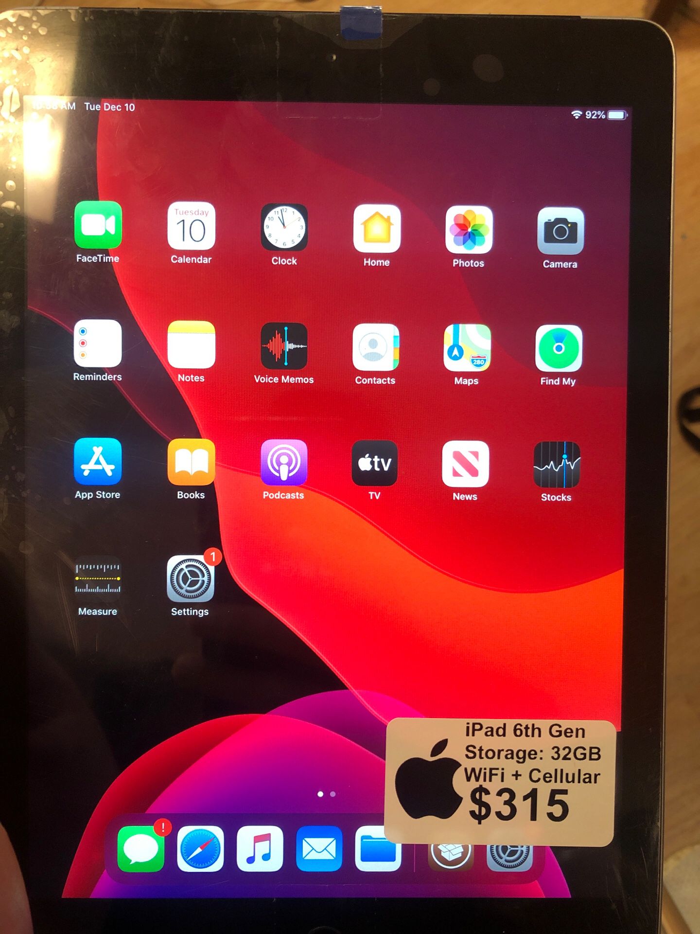 iPad 6th Gen Unlocked 32 GB-$Price drop$ $215$