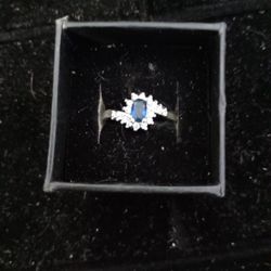 .925 sterling silver blue sapphire ring