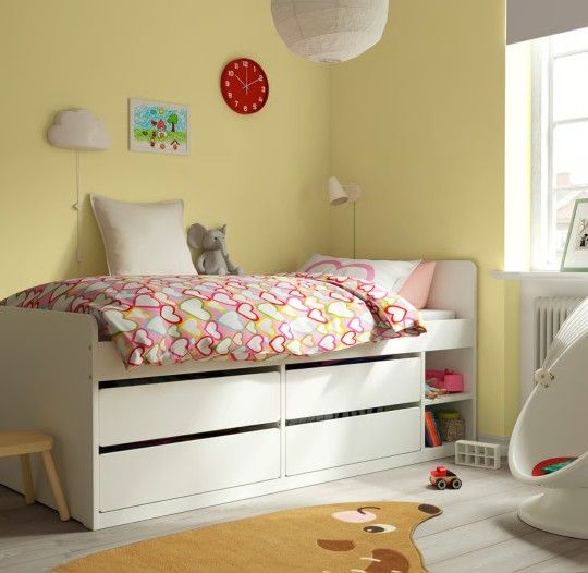 White-4 Drawer Chest And Kids Twin Bed