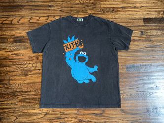 KITH X Sesame Street Cookie Monster Vintage T- Shirt Black Size XL 🔥SOLD OUT🔥