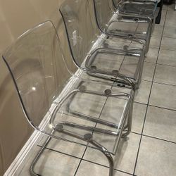 IKEA Tobias Acrylic Clear Chairs  (No Table)