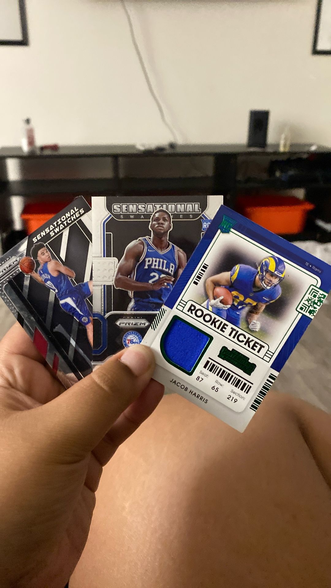 One Football Two Basketball Cards