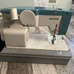 Vintage Pedal White Sewing Machine 