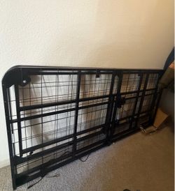 Black Metal Folding Bed Frame with Wire Grid