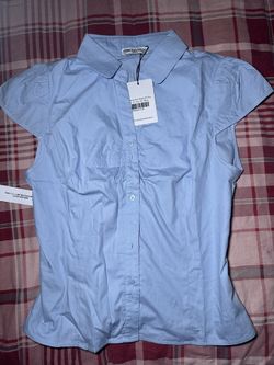 NEW Princess Polly Women’s Arianwyn Short Sleeve Shirt Blue - SIZE 12