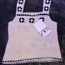 **NEW W/ TAGS!!** Adorable ZARA Girl's Crochet Tank Top - Sz 5 