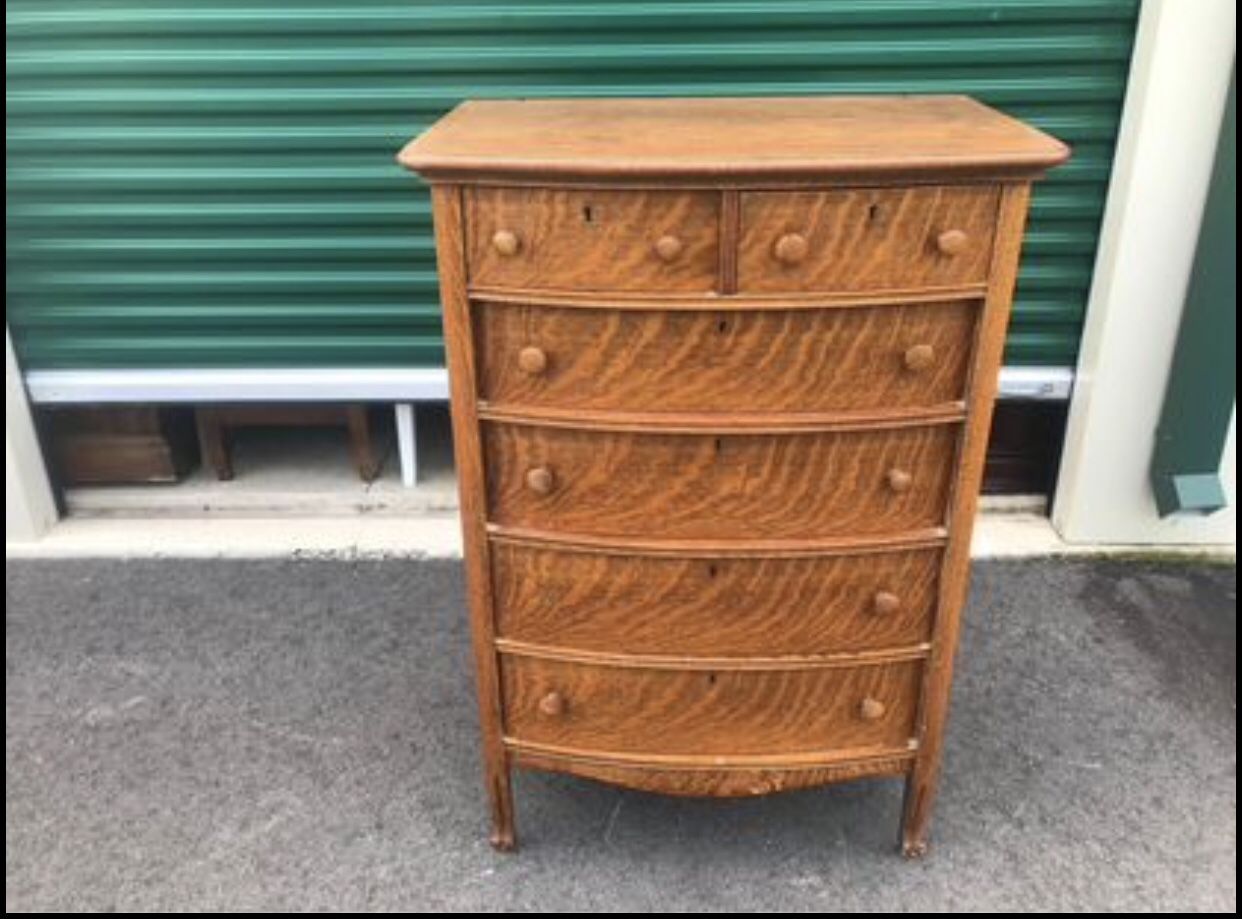 Antique 6 Drawer Tiger Oak Dresser By Heilman Con Furniture In Good Condition Has Normal Wear For Being Older Piece See Pictures