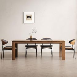Rustic Farmhouse Dining Table ONLY – Seats 6-8,Mid-Century Modern Solid Wood Dining Table Ideal for