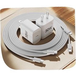 Brand New iPhone 16 15 Charger Fast Charging,30W USBC Charger Block with 6&10FT Long USB C Charging Cable Cord Compatible with iPhone 16/16 Pro Max/16
