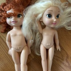 2 Lot Large Dolls Toddlers Doll With Clothing From Different Dolls Including American Girl Etc.