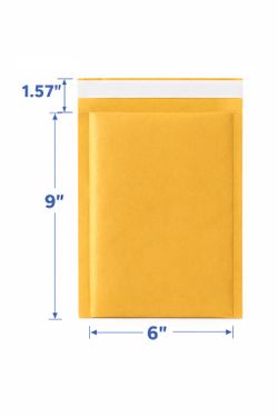 250 Gold Kraft Bubble Mailers 6x9 Self Seal Padded Shipping Envelopes #00