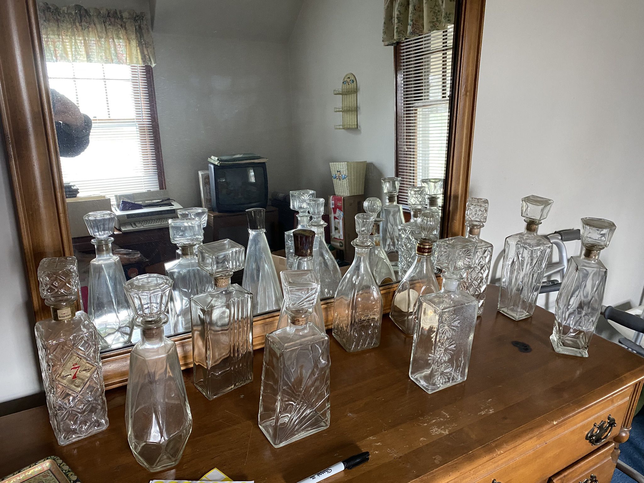 11 Antique Glass Decanters 