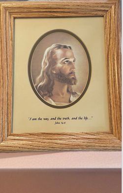 Vintage HEAD OF CHRIST With Verse