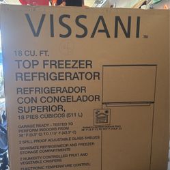30’ Brand New Vissani White Refrigerator 