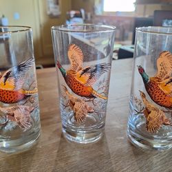 Vintage West Virginia Pheasant Glasses New In Box