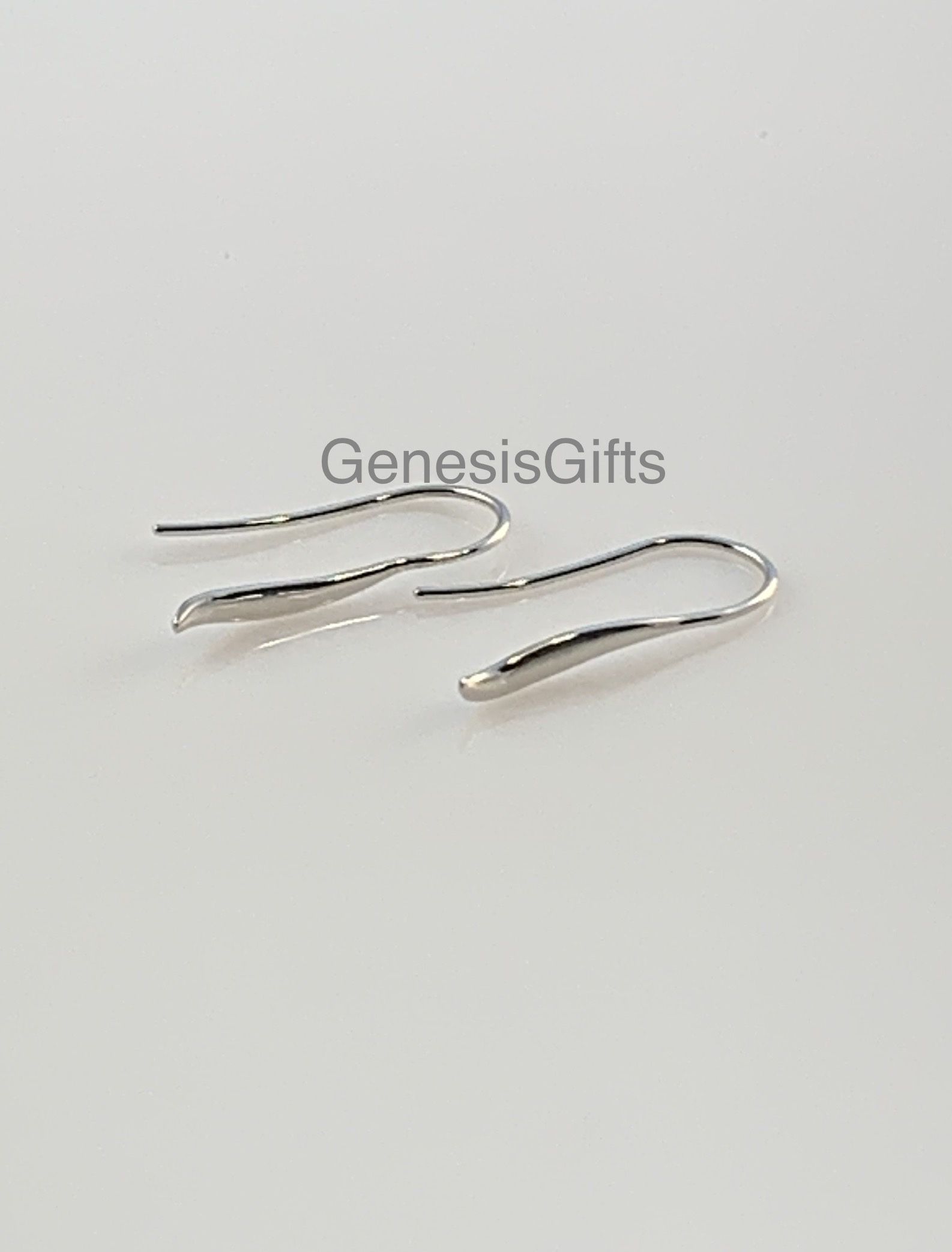 Sterling Silver Leaf Earrings 19mm