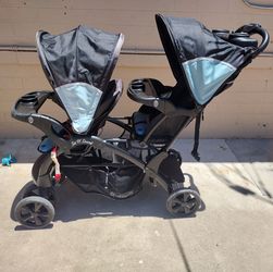 Baby Trend Sit N' Stand Double Stroller, Desert Blue