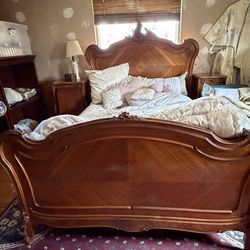 French Louis XV Walnut Carved Bed