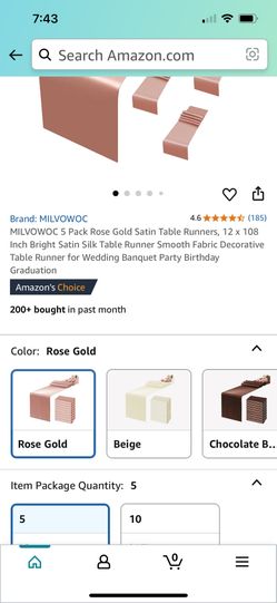 Satin Rose Gold Table Runners