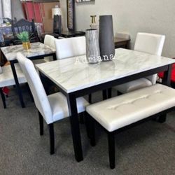 Beautiful!!! 5-Pc White Dining Table Set No Tax ‼️