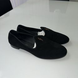 Giuseppe Zanotti Black Suede Slip On Logo Men's Casual Loafers Size 10
