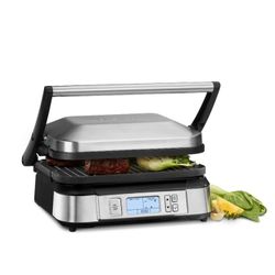 Cuisinart - Countertop Indoor Contact Griddler with Smoke-Less Mode GR-6SP1 - Stainless Steel