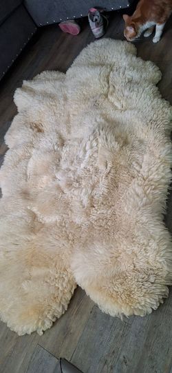 Natural Sheepskin Rug Cream White