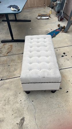 Tufted Storage Ottoman with Nailhead Trim
